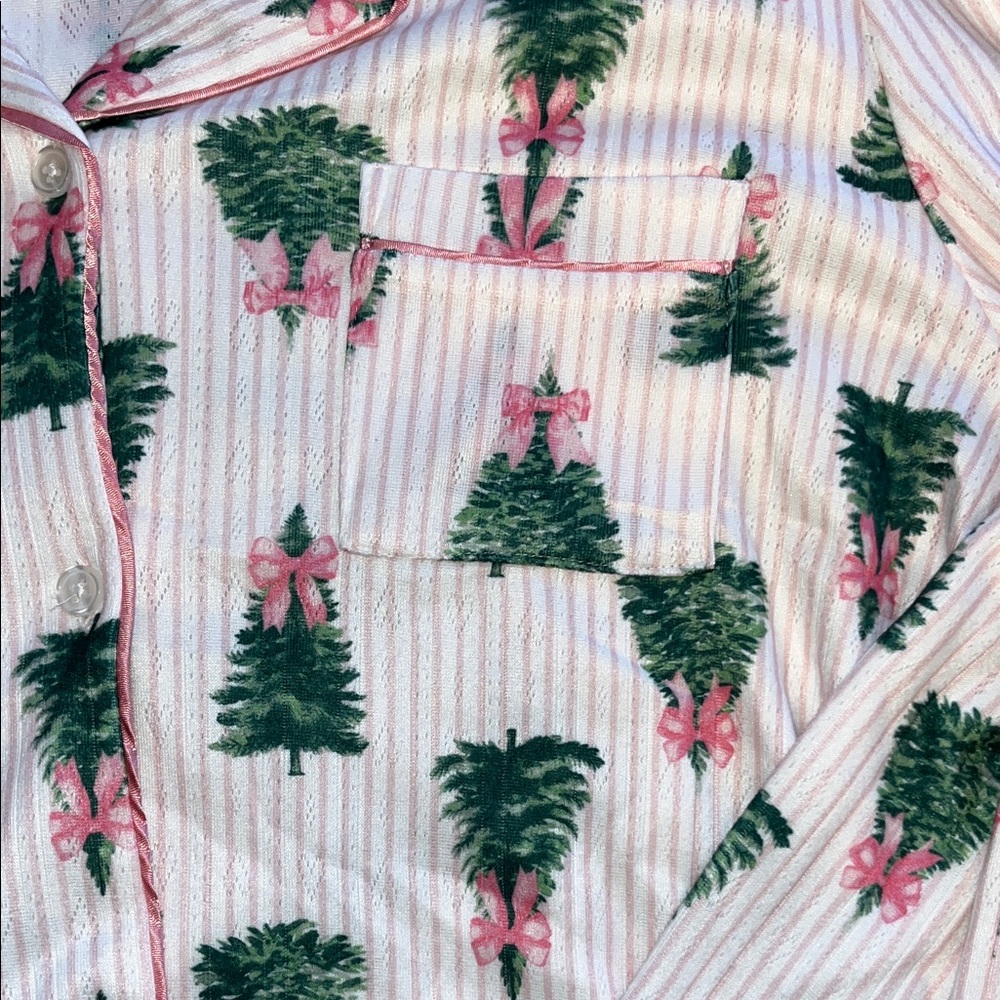 Women’s pink bow Christmas tree pajamas - Picture 4 of 12